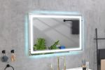 48 x 36 Inch LED Mirror Bathroom Vanity Mirrors with Lights;  Wall Mounted Anti-Fog Memory Large Dimmable Front Light Makeup Mirror - White