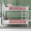 Twin Over Twin Metal Bunk Bed - White