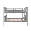 Full over Full Bunk Bed with Ladder for Bedroom;  Guest Room Furniture - Gray