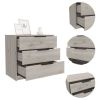 Kaia 3 Drawers Dresser; Superior Top -Light Gray - as Pic