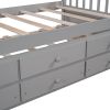 Daybed with Trundle and Drawers;  Twin Size - Gray