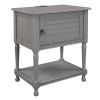Versatile Nightstand with Two Built-in Shelves Cabinet and an Open Storage;  USB Charging Design - Gray