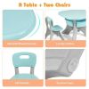 Kids Activity Table and Chair Set Play Furniture with Storage - Blue