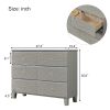 Champagne Silver Rubber Wood Dresser with 6 Drawers Metal Slides Crystal Handle - as Pic