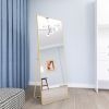 65&quot; x 24&quot; Full Length Mirror Hanging Standing or Leaning; Bedroom Mirror Floor Mirror Wall-Mounted Mirror with Alloy Frame; Gold - as Pic