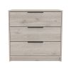 Kaia 3 Drawers Dresser; Superior Top -Light Gray - as Pic