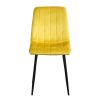 Indoor Velvet Dining Chair; Modern Dining Kitchen Chair with Cushion Seat Back Black Coated Legs Upholstered Side Chair for Home Kitchen Restaurant an