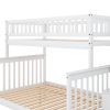 Twin over Full Stairway Bunk Bed with Storage - White