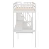 Twin Size Loft Bed with Storage Staircase and Built-in Desk - White