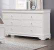 Traditional Design Bedroom Furniture 1pc Dresser of 6x Drawers Faux Alligator Embossed Fronts White Finish Wooden Furniture - as Pic