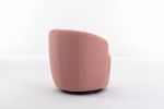 fabric swivel accent armchair barrel chair with black powder coating metal ring - Light Pink