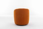 fabric swivel accent armchair barrel chair with black powder coating metal ring - Caramel