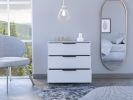 Cannon 3-Drawer Rectangle Dresser White - as Pic