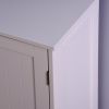 White Bathroom Storage Cabinet; Floor Cabinet with Adjustable Shelf and Drawers - White