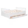 Full size Daybed with Twin size Trundle and Drawers;  Full Size - White