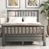 Wood Platform Bed with Headboard and Footboard - Gray