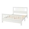 Wood Platform Bed with Headboard and Footboard - White
