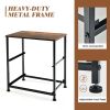 20 Inch Height Industrial Nightstand with 2 Pull-out Fabric Drawers - Rustic Brown