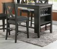 Modern Casual 1pc Counter Height High Dining Table w Storage Shelves Dark Brown Finish Wooden Kitchen Breakfast Table Dining Room Furniture - as Pic