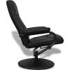 vidaXL Swivel Recliner with Ottoman Black Faux Leather - Black