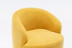 fabric swivel accent armchair barrel chair with black powder coating metal ring - Yellow