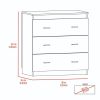 Classic Three Drawer Dresser; Superior Top; Handles -Black - as Pic