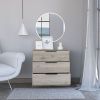 Kaia 3 Drawers Dresser; Superior Top -Light Gray - as Pic