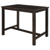 3 Pieces Rustic Wooden Counter Height Dining Table Set with 2 Upholstered Benches for Small Places;  Espresso+ Beige - Beige