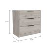 Kaia 3 Drawers Dresser; Superior Top -Light Gray - as Pic