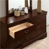 1pc Nightstand Cherry Finish Louis Philippe Solid wood English Dovetail Construction Antique Nickle Hanging Pulls - as Pic