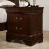 1pc Nightstand Cherry Finish Louis Philippe Solid wood English Dovetail Construction Antique Nickle Hanging Pulls - as Pic