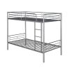 Twin Over Twin Metal Bunk Bed - Silver