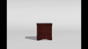1pc Nightstand Cherry Finish Louis Philippe Solid wood English Dovetail Construction Antique Nickle Hanging Pulls - as Pic
